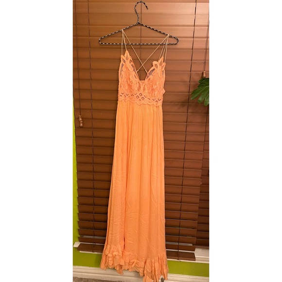 Free People's Adella Maxi in Pretty Peach, XS - Picture 3 of 5